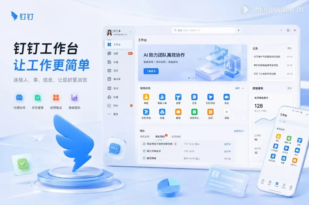 钉钉在线文档多人协同编辑与实时光标共编界面